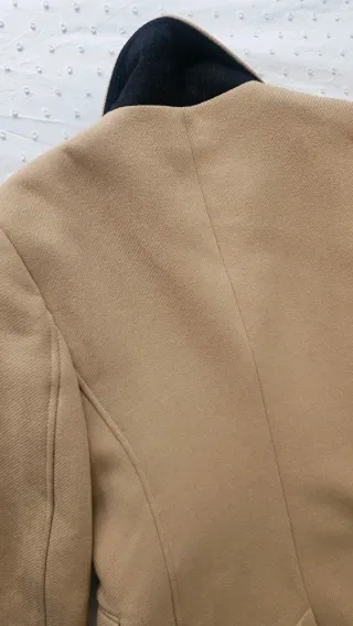 Abrigo paño Zara Beige/ Camel