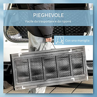 Rampa per Cani Pieghevole in Legno con Superficie