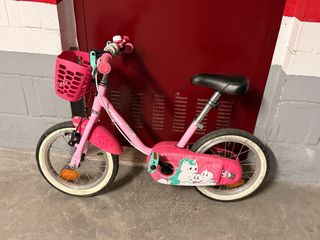 Bicicleta infantil 14 rosa con cesta