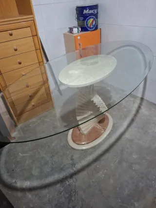 Mesa Comedor Cristal y Mármol