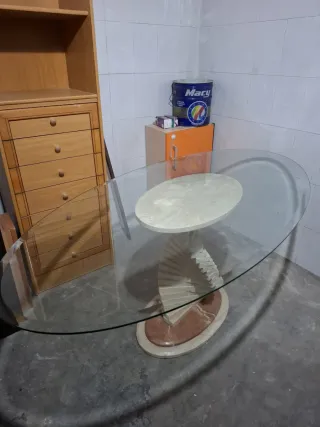 Mesa Comedor Cristal y Mármol