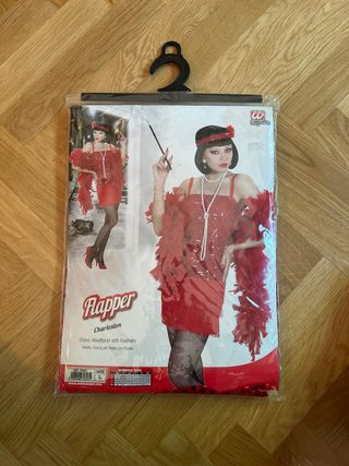 Disfraz Charleston L lentejuelas flecos