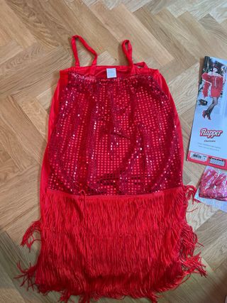 Disfraz Charleston L lentejuelas flecos