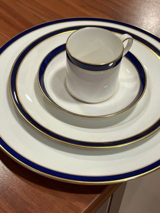 Vajilla Spode Inglesa Azul/Dorado Porcelana