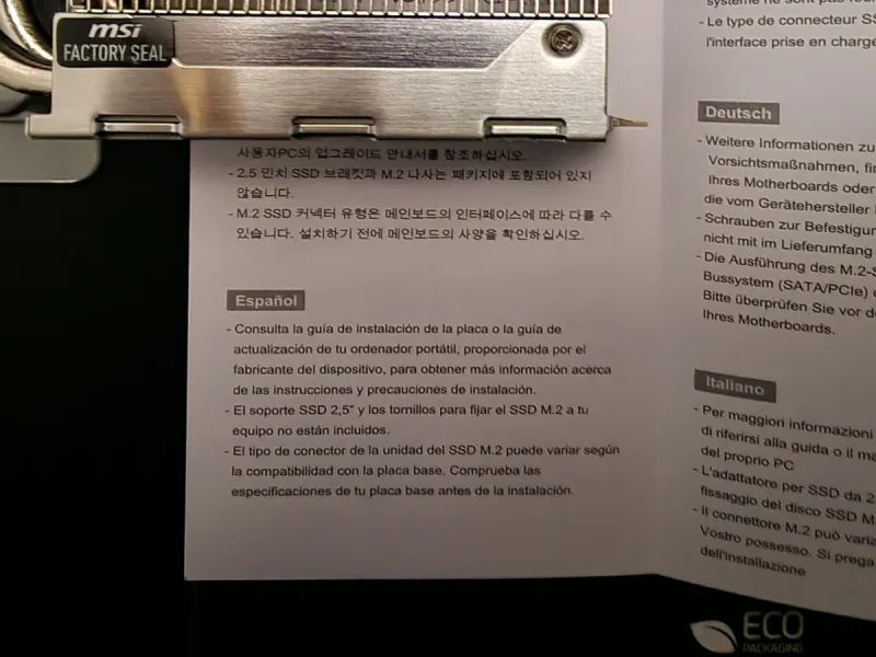 Nuevo 2TB Gen5 Nvme M.2 MSI SPATIUM PRO FROZR afbeelding 7