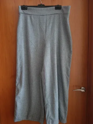 Pantalón Zara Cuadros Blanco y Negro