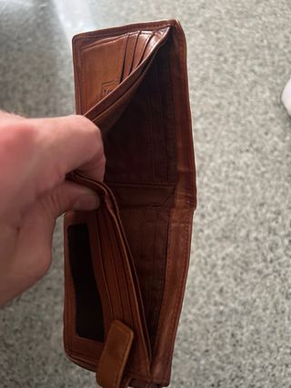 Cartera Billetera Marrón Cuero