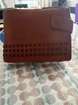 Cartera Billetera Marrón Cuero
