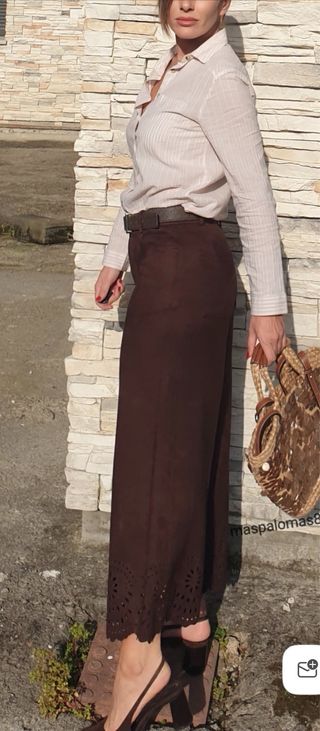 Pantalones Zara Marrón Anchos