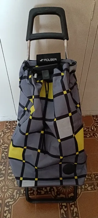 Carro de la compra Rolser gris y amarillo