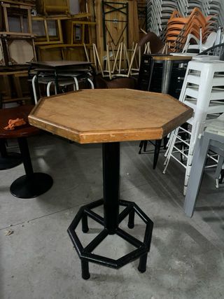 Mesa alta bar restaurante madera metal