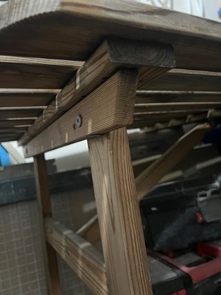 2 mesas de madera rústica plegable