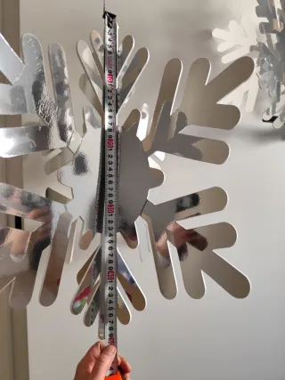 Decoración Copos Nieve Navidad Plateados