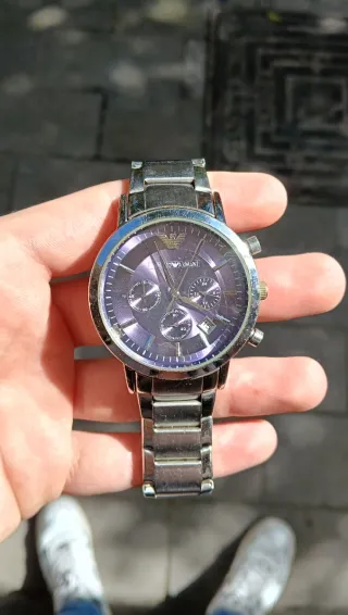 Reloj Emporio Armani Morado y Plateado