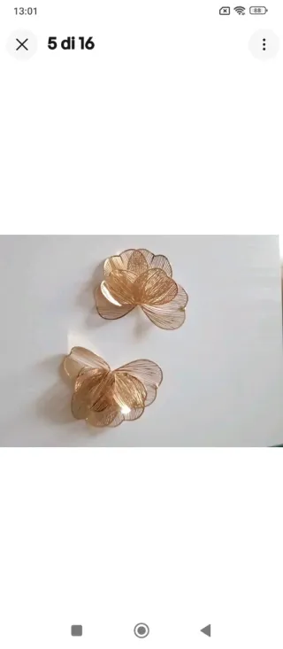 A474 Orecchini grandi foglie filigrana nox oro