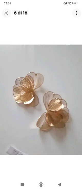 A474 Orecchini grandi foglie filigrana nox oro