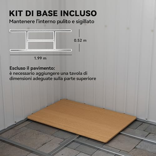 Casetta da Giardino 2.42m² in Acciaio Zincato con