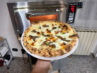 Horno de pizza eléctrico digital con biscotto