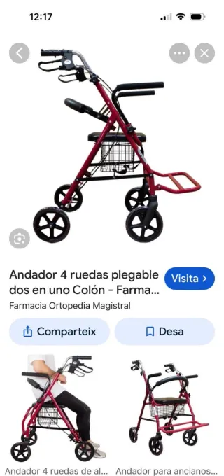 Andador 4 ruedas plegable