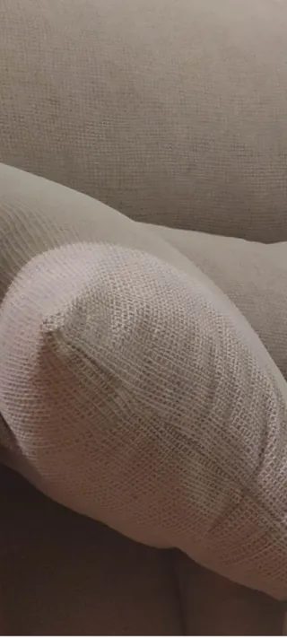 Sofá chaise longue beige tela