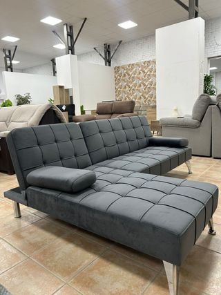 Sofá cama gris barato - chaiselongue NUEVO