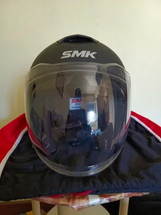Casco Jet SMK Negro Scooter