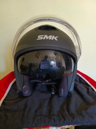 Casco Jet SMK Negro Scooter