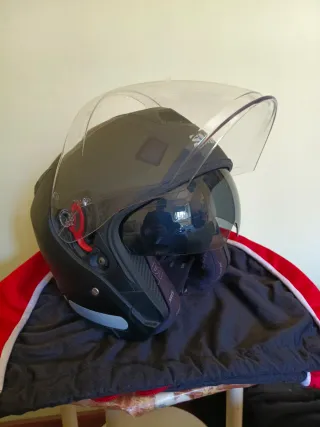 Casco Jet SMK Negro Scooter