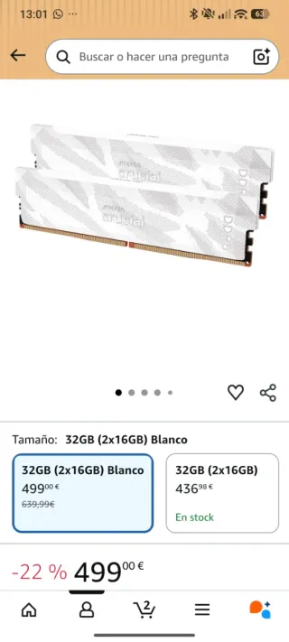 Crucial DDR5 Pro Gaming 32GB (2x16GB) 6400MT/s