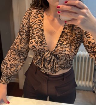 Top crop Zara estampado animal print