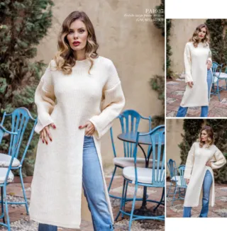 Vestido largo punto acrílico PA1937