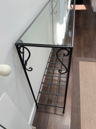 Consola Forja Negra y Cristal