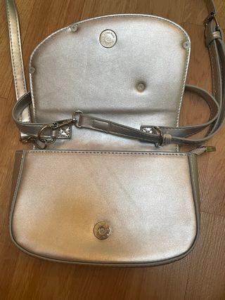 Bolso bandolera plateado Diessel