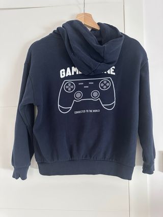 Sudadera niño azul con mando gamer