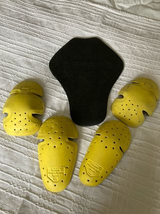 Chaqueta moto cuero azul con protecciones CE.