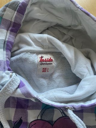 Sudadera Inside cuadros morado talla L