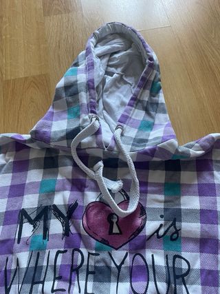 Sudadera Inside cuadros morado talla L