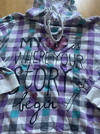 Sudadera Inside cuadros morado talla L