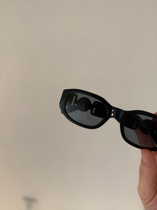 Occhiali da sole unisex neri e oro stile vintage