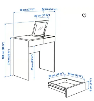 Toeletta IKEA Bianca e Rossa