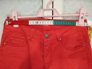 Pantalón vaquero rojo mujer talla 36 recto