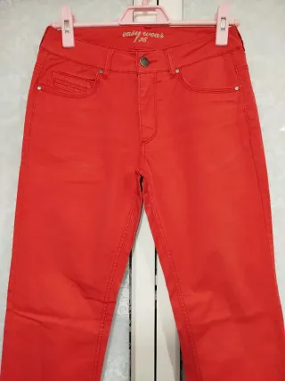 Pantalón vaquero rojo mujer talla 36 recto