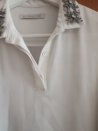 Camisa blanca CLP COLLECTION con pedrería
