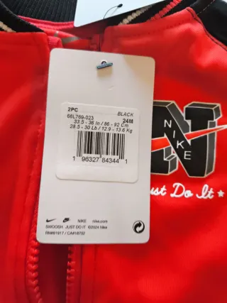 Tuta Nike Bambino Rossa e Nera 24mesi