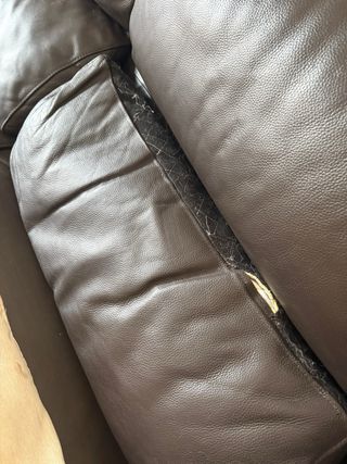 Divano chaise longue in pelle marrone