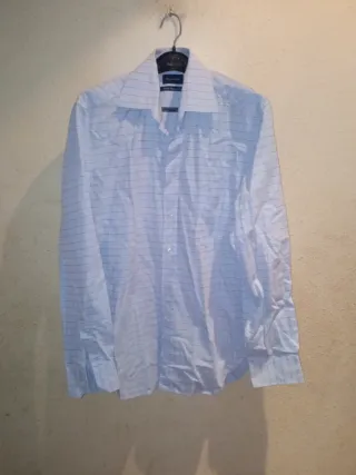 Camisa Massimo Dutti Hombre Azul/Blanca