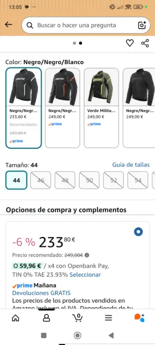 Chaqueta Dainese Air Frame 3 Tex Hombre Talla 44