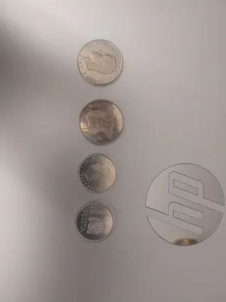 2 Monedas de 1 pta y 2 de 2 Ptas Rey Juan Carlos