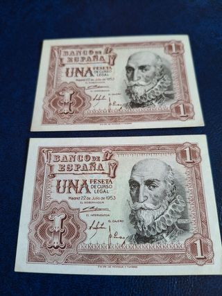 2 Billetes correlativos 1 Peseta Banco de España