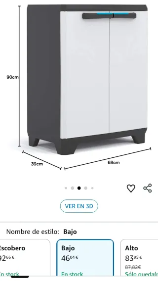 Armario Keter Linear Bajo Plástico Negro